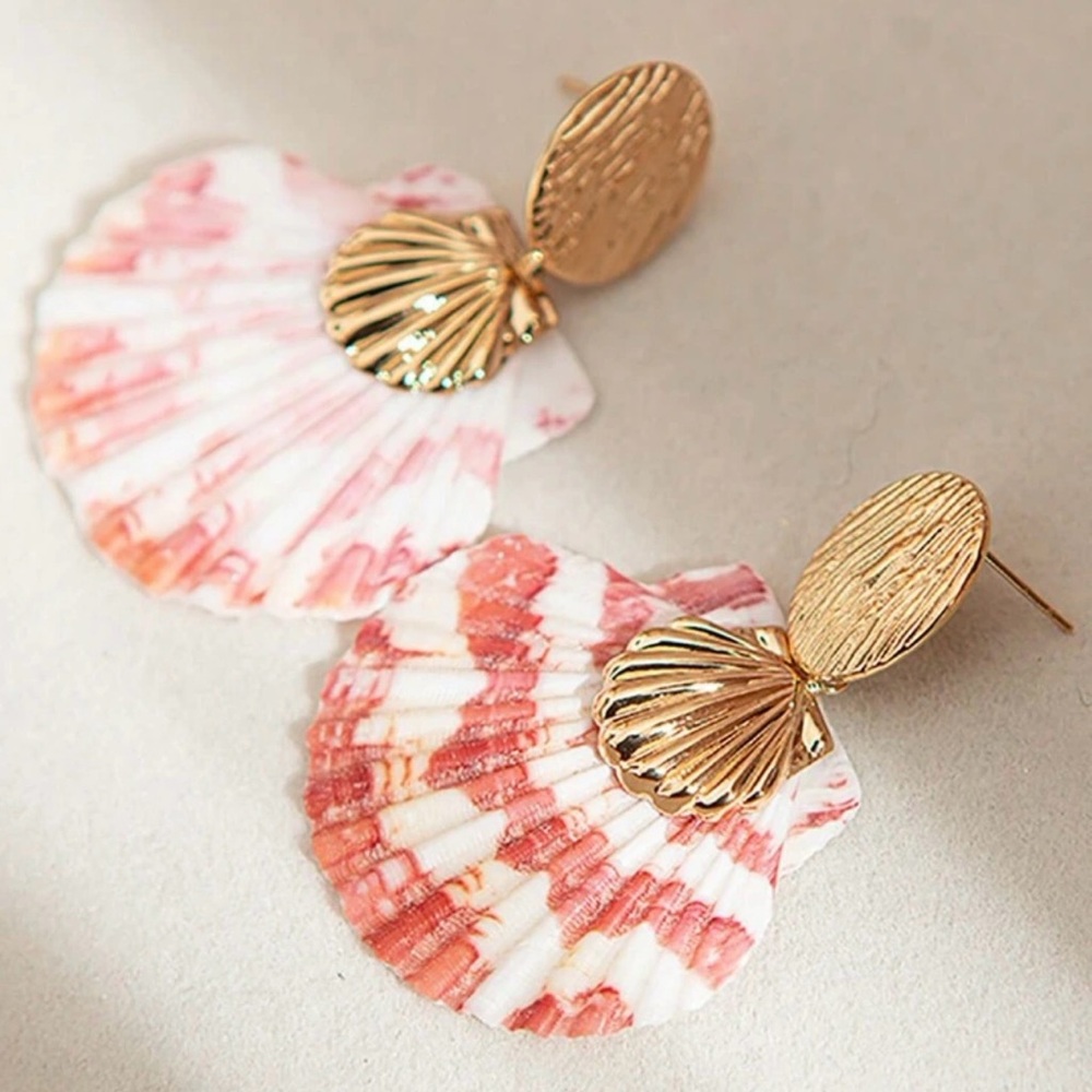 Striped Scallop~ Streaked Mottled Dappled Mussel Oyster Clam Cockle Shell Dangle